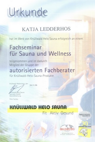 Fachhändler Knüllwlad helo Sauna